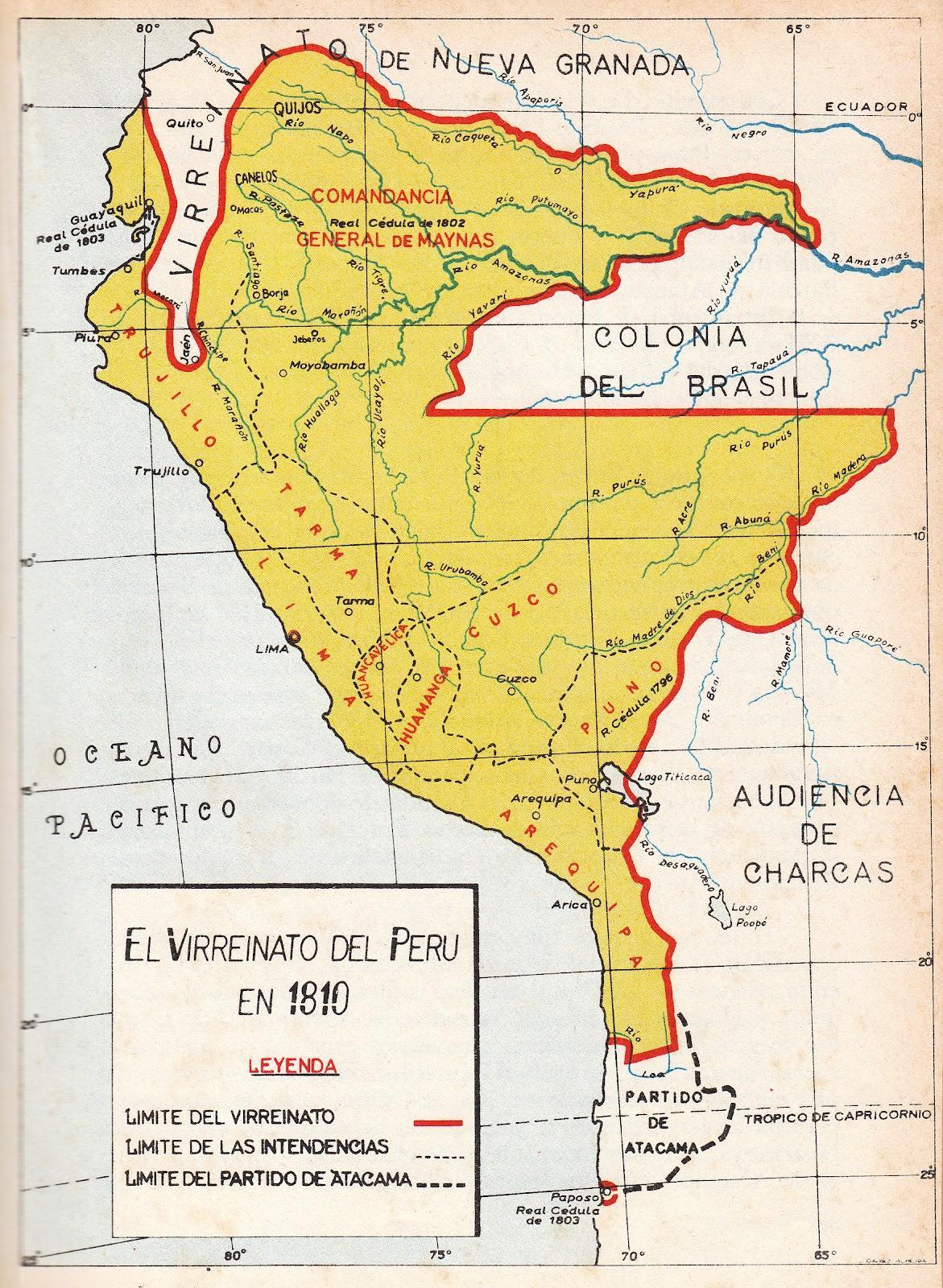 Mapa de Perú 1810
