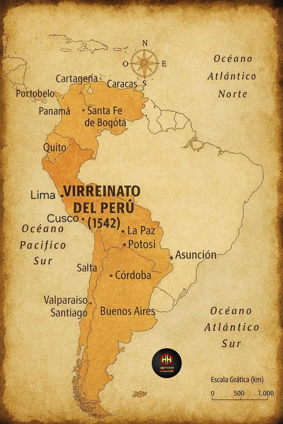 Mapa de Perú 1542